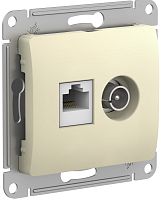 Розетка RJ45+TV Оконечная без рамки Systeme Electric Glossa 2-м. бежевый картинка